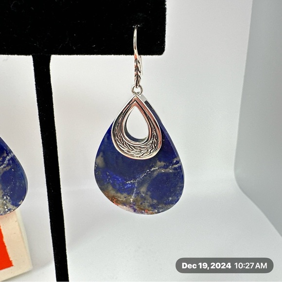 John Hardy Lapis Teardrop Earrings NWOT - Picture 5 of 8